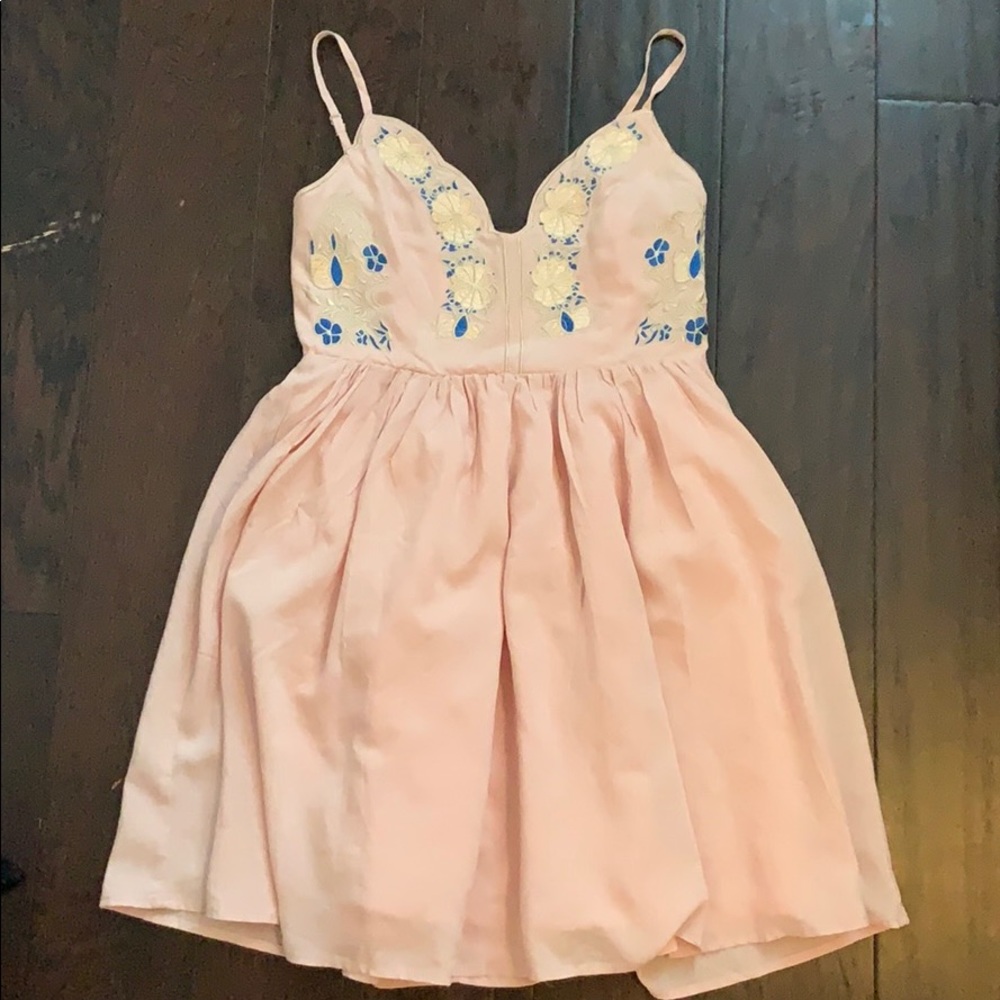 Pink Embroidered Dress.